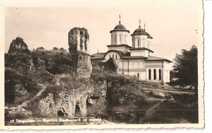 CPI (B2980) TARGOVISTE. BISERICA DOMNEASCA CU RUINELE, EDITURA MIMOSA, CIRCULATA, 1942, STAMPILE, TIMBRE