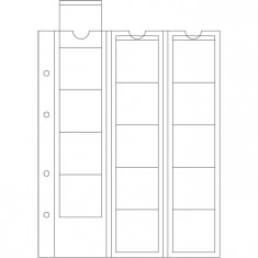 File PVC de rezerva OPTIMA pentru 15 monede x dimensiune 42 mm - 5 buc.