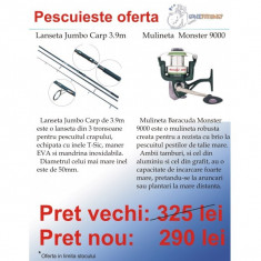 Oferta Crap: Lanseta Jumbo Carp 3.9m si Mulineta Monster 9000 foto