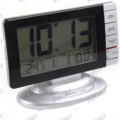 Ceas electronic cu alarma, termometru, iluminare automata - 110941 foto