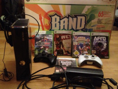 Xbox 360 Slim 250 GB + Guitar Hero 5 Band Pack + 5 jocuri originale foto