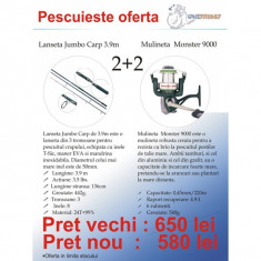 Oferta Crap: 2 Lansete Jumbo Carp 3.9m si 2 mulinete Monster 9000 foto