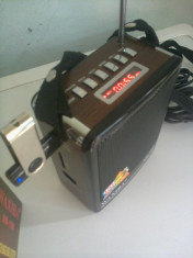 BOXA MP3 SI RADIO FM cu SLOT USB / CARD SD + ACUMULATOR INTERN cu AFISAJ , 10 W Reali foto