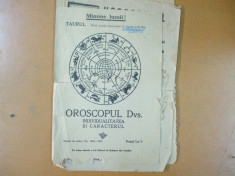 Horoscopul Individualitatea, caracterul si viata omului Taurul Bucuresti 1929 foto