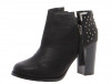 BOTINE negre Boohoo Adalynn Black Studded Ankle Boot+INEL AURIT CADOU Pret soc!, 41, Negru