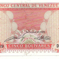 bancnota-VENEZUELA-5 BOLIVARES1989