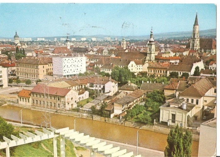 CPI (B2986) CLUJ, VEDERE GENERALA, EDITURA OSEDT, CIRCULATA, 1974, STAMPILE, TIMBRU IMPRIMAT