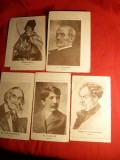 Set 5 Ilustrate interbelice cu Personalitati Romanesti