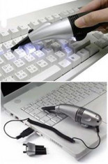 Mini ASPIRATOR usb cu LED pentru laptop sau tastatura PC - diverse culori! NEW GADGET! SUPER PRET! foto