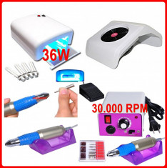 Pila FREZA Electrica Lampa uv 36W Aspirator PRAF PT manichiura unghi false GEL foto