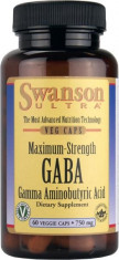 GABA (ACID GAMAAMINOBUTIRIC) TRATAMENT ANXIETATE, INSOMNIE, 750 MG, 60 CAPSULE, PRODUS SUA foto