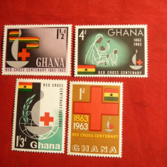 Serie 100 Ani Crucea Rosie 1963 GHANA , 4 val.