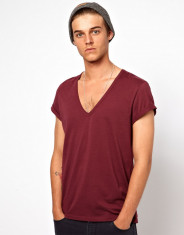 Tricou V Neck gen Zara/ Decolteu Anchior Barbati 100% Bumbac MARIMEA S foto