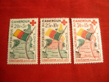 Serie Crucea Rosie si harta 1961 Camerun ,3 val.
