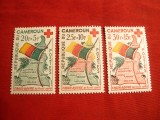 Serie Crucea Rosie si harta 1961 Camerun ,3 val.