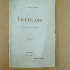 Th. M. Stoenescu insuratore Insuratoare Comedie intr-un act Bucuresti 1897 200