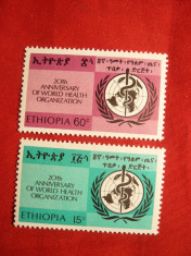 Serie 20 Ani Organizatia Mondiala a Sanatatii 1968 Ethiopia , 2 val. foto