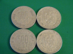 Lot Romania 2 monede 500 lei ani diferiti 1999-2000 foto