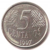 BRAZILIA 5 CENTAVOS 1997 **, America Centrala si de Sud