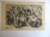 Gravura Rapire de copii prin basibozuci 22 x 15 cm 1878
