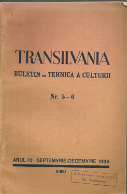 Transilvania ( buletin de tehnica a culturii ) - Anul 70, Nr. 5 - 6, 1939 foto