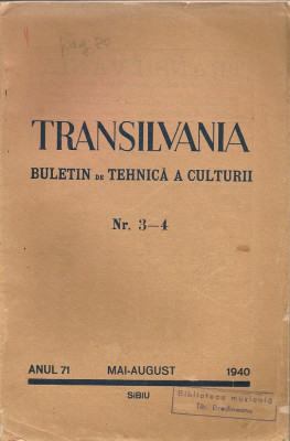 Transilvania ( buletin de tehnica a culturii ) - Anul 71, Nr. 3-4, 1940 foto