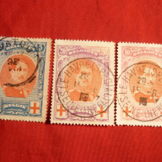 Serie Crucea Rosie 1915 Belgia , 3 val.stamp.