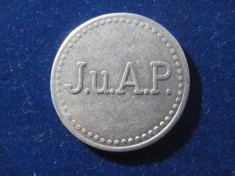 J.U.A.P. Bier-Fisa de bere germane, metal 2.5cm. foto