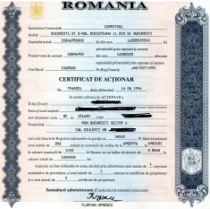 Vand certificat de actionar COMPETROL foto