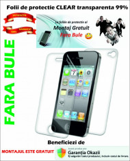 Folie de protectie iPhone 4S Fata Spate MONTAJ iNCLUS in Pret foto