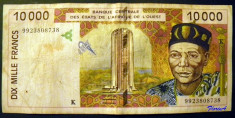 Africa de Vest West Africa Senegal(K) 10000 Francs 1999 foto