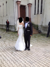 Rochie Mireasa stil sirena (Valery mariage), voal , pantofi marimea 39 foto