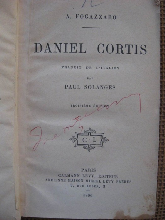 A. Fogazzaro - Daniel Cortis (roman in limba franceza)