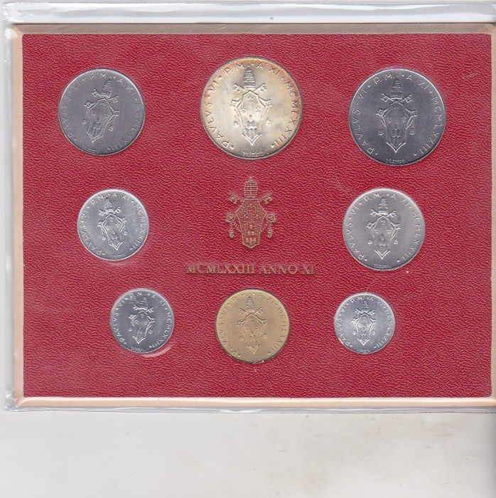 bnk mnd Vatican set monede necirculate 1973