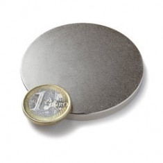 Magnet neodim disc subtire cu diametrul 60 mm si H=5mm Forta 22 kg cu N42 (neodym, neodimium,neodymium) foto