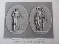 Jean Baptiste Wicar &amp;quot;Pierres Gravees Antiques&amp;quot; acvaforte cca 1790-1810 foto