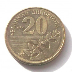 GRECIA 20 DRACHMES DRAHME 1992, 7 g., Ni-Bronze, 24.5 mm, D Solomos AUNC **