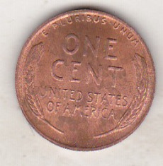 bnk mnd SUA 1 cent 1955 double die - REPLICA , cupru foto
