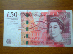 NOUA BANCNOTA DE 50 LIRE STERLINE(POUNDS) ANGLIA AUNC foto