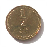 ISRAEL 1/2 NEW SHEQEL 2010, 6.5 g., Aluminum-Bronze, 26 mm, Lira **, Asia