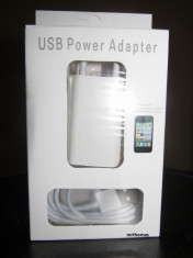 Incarcator iPhone 5 Pachet 2 IN 1 CABLU DE DATE + Adaptor Priza foto