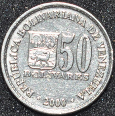 1833 VENEZUELA 50 BOLIVARES 2000 foto