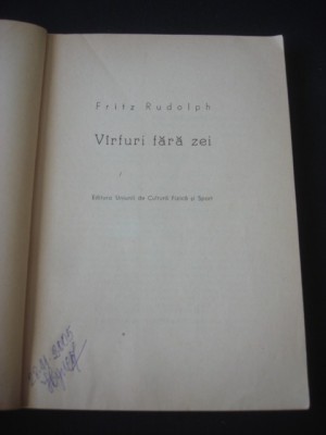 FRITZ RUDOLPH - VARFURI FARA ZEI {1966} foto