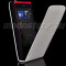 Husa toc piele alba flip Nokia Lumia 800 + folie protectie ecran + expediere gratuita