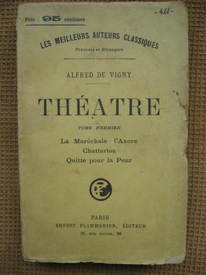 Alfred de Vigny - Theatre (in limba franceza) foto