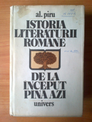 h3 Al. Piru - Istoria Literaturii Romane de la Inceput pana Azi foto