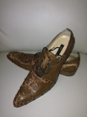 Pantofi piele barbat DEBUT ORIGINALI, model DEOSEBIT stil ciocate, mar. 43 ! foto