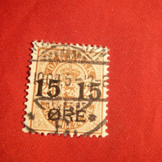 Timbru 15 Ore 1904 brun ,supratipar ,Danemarca ,stamp.