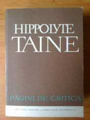 m Hippolyte Taine - Pagini de critica foto