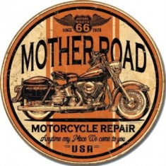 122.Reclama metalica vintage MOTHER ROAD